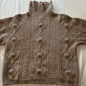 Christy Dawn cabled turtleneck sweater baby alpaca S